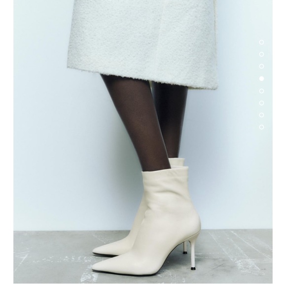 ZARA HEELED LEATHER ANKLE BOOTS - Picture 3 of 9